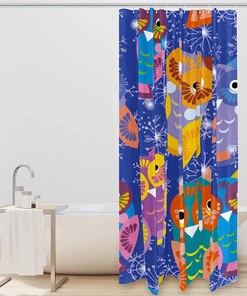 Colored Owls with Snowflakes Shower Curtain for Whimsical Winter Bathroom Decor
