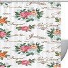 Colored Roses Text Print Shower Curtain for Springtime Bathroom Decor