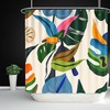 Colorful Abstract Palm Leaf Shower Curtain, Tropical Botanical Natural Theme for Your Bathroom