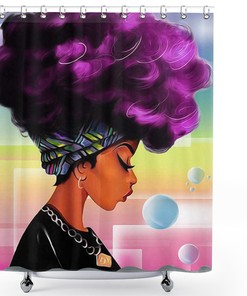 Colorful African American Stall Shower Curtain