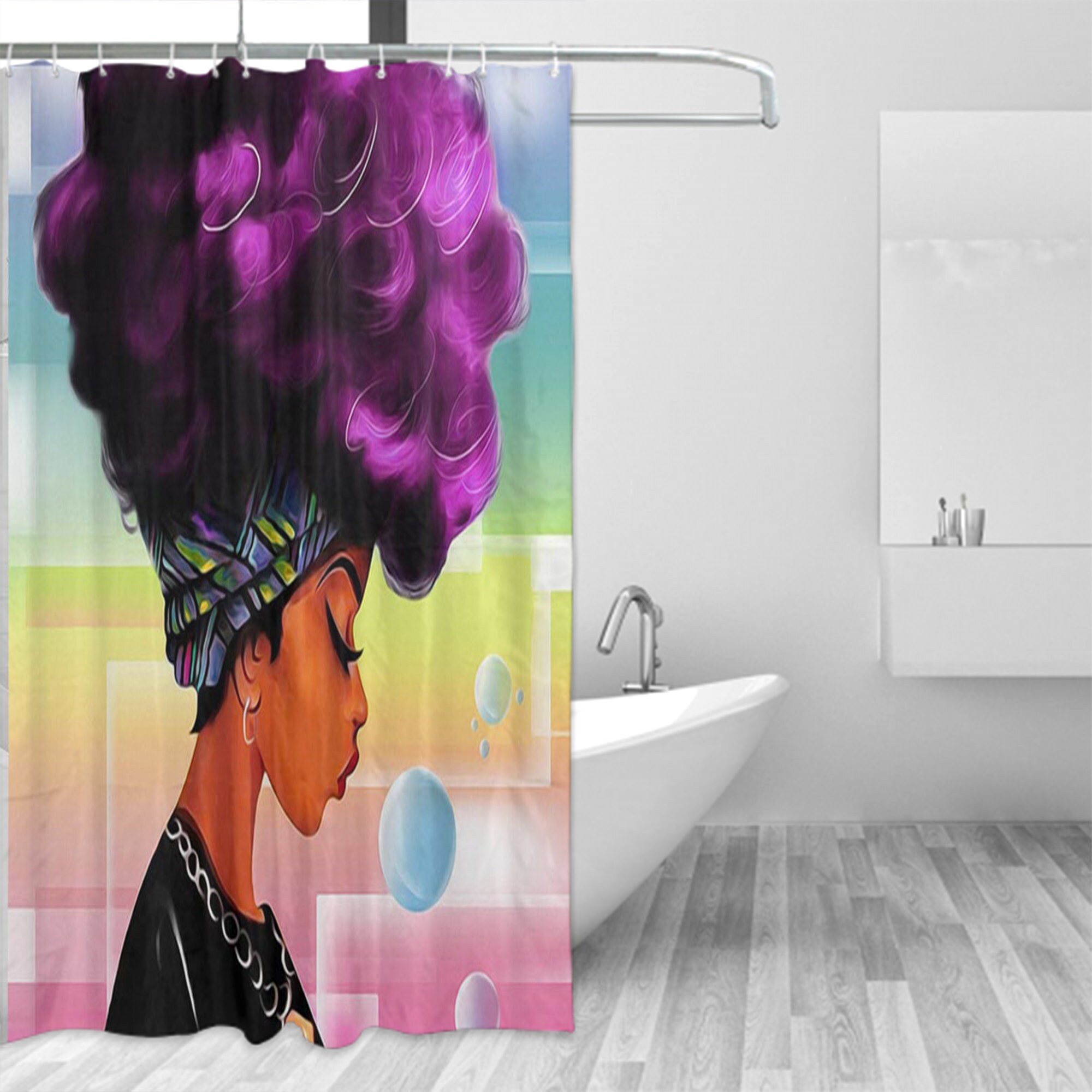 Colorful African American Stall Shower Curtain - Image 2
