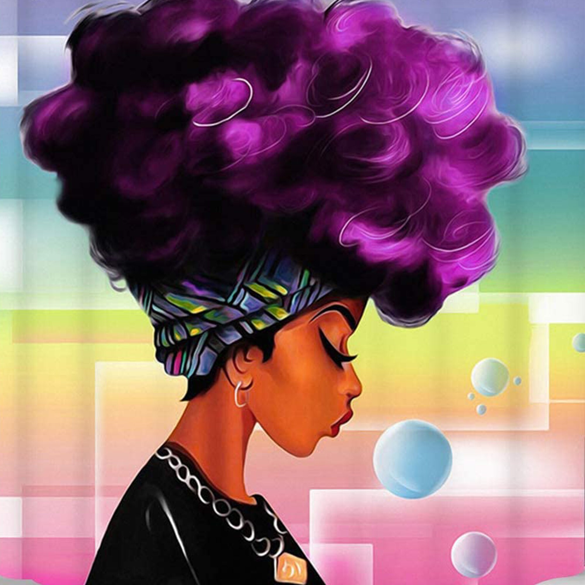Colorful African American Stall Shower Curtain - Image 4