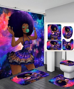 Colorful African American Women Shower Curtain - Waterproof Bathroom Decor
