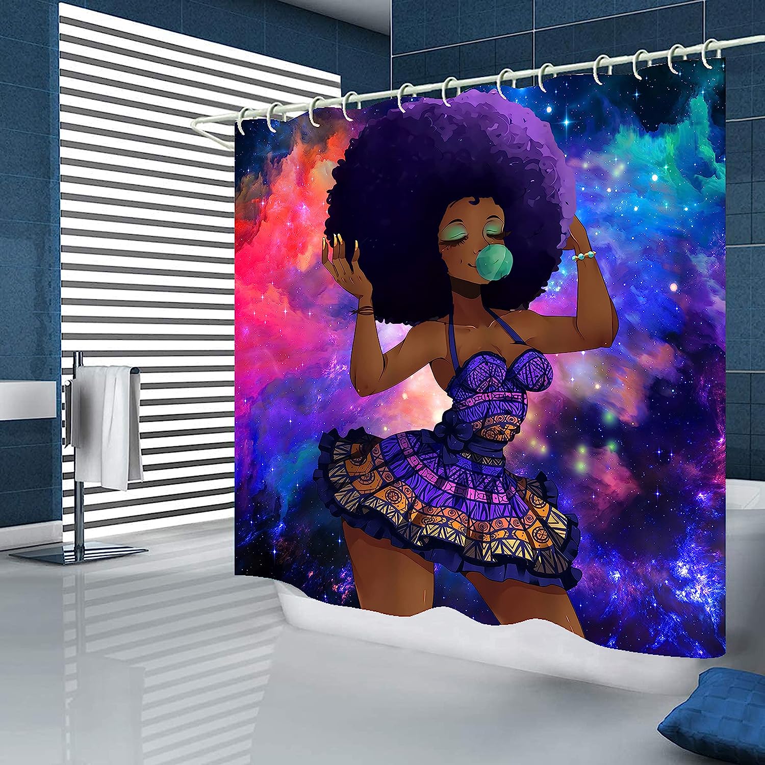 Colorful African American Women Shower Curtain - Waterproof Bathroom Decor