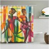 Colorful African Women Shower Curtain For Ethnic Bathroom Decor.