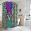 Colorful Ai Art Cosmic Peacock Print Shower Curtain For Bold Bathroom Decor