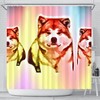 Colorful Akita Dog Printed Shower Curtain In Multiple Colors