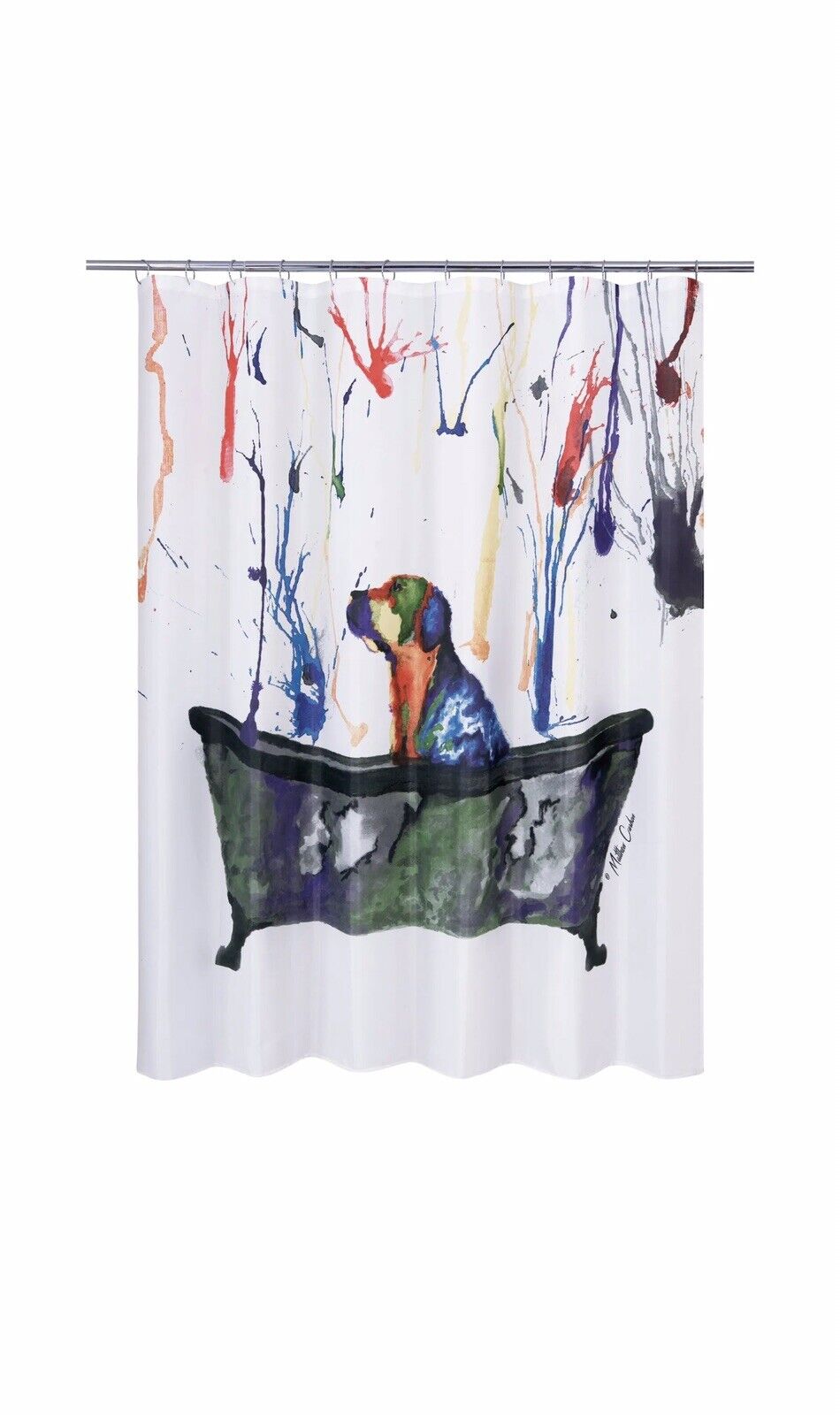 Colorful Allure Tub Dog Shower Curtain - 70Xl - Adds Fun To Any Bathroom