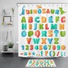 Colorful Alphabet Cartoon Dinosaur Shower Curtain - Fun And Cute Bathroom Decor For Kids