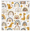 Colorful And Dreamy Dinosaur Rainbow Rain Heart Star Fabric Shower Curtain For A Fun Bathroom Decor