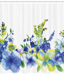 Colorful And Playful Floral Shower Curtain For A Cheerful Bathroom