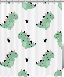 Colorful And Unique Dinosaur Shower Curtain Set