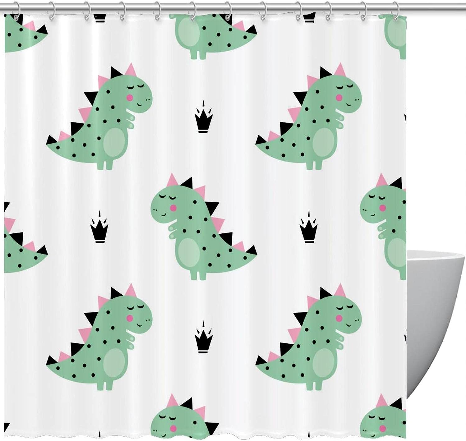 Colorful And Unique Dinosaur Shower Curtain Set