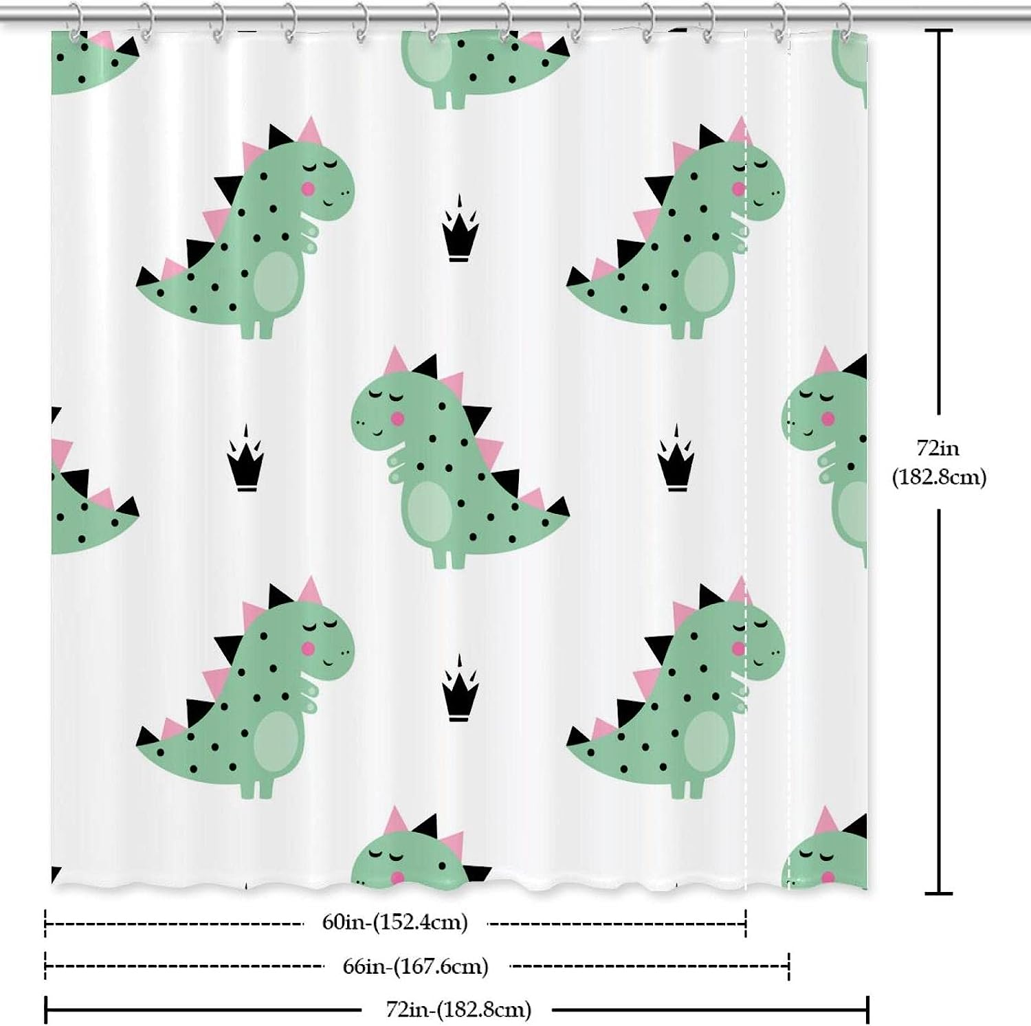 Colorful And Unique Dinosaur Shower Curtain Set - Image 3