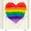 Colorful And Waterproof Rainbow Love Heart Bathroom Curtain