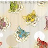 Colorful Animal Sketch Tiger Jungle Print Fabric Shower Curtain