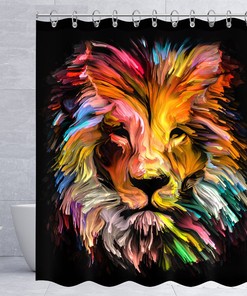 Colorful Animals Graphic Waterproof Shower Curtain