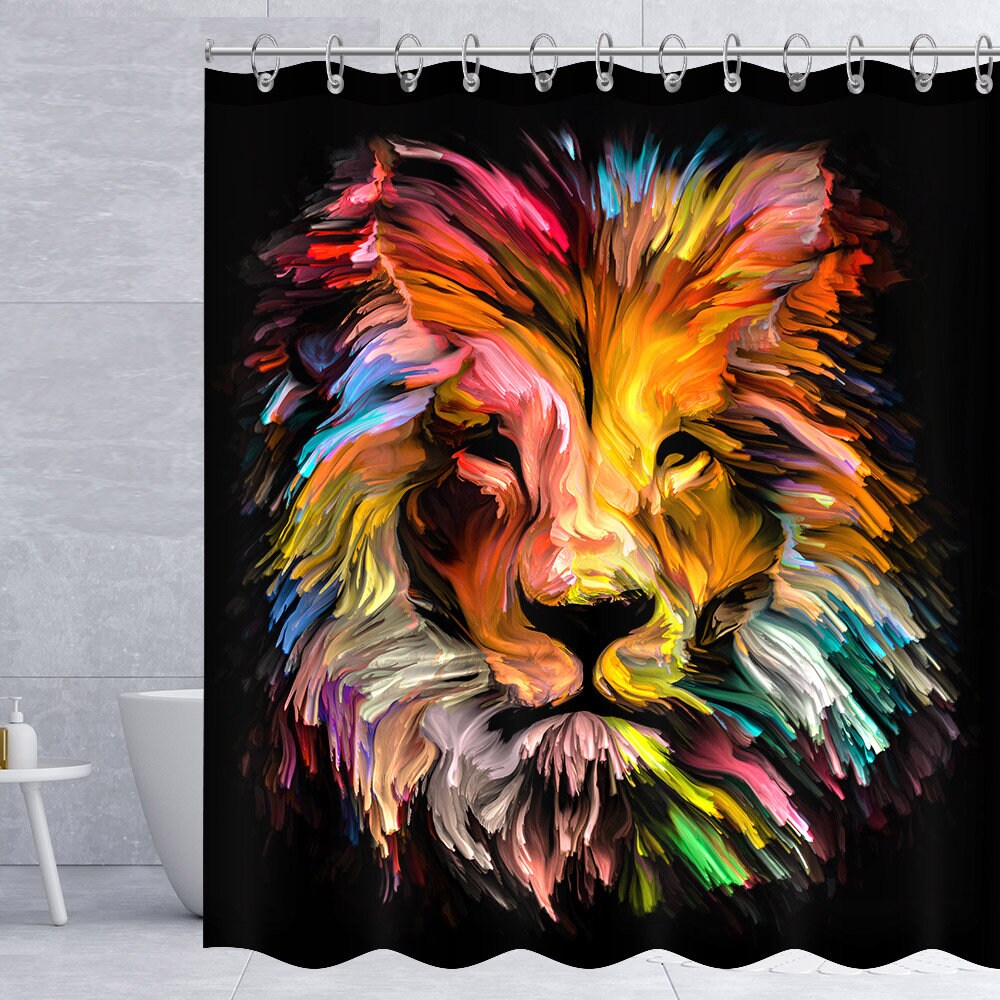 Colorful Animals Graphic Waterproof Shower Curtain