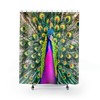 Colorful Art Deco Peacock Shower Curtain - Vibrant Bathroom Decor