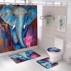 Colorful Art Print Elephant Shower Curtain African Elephant Painting Bathroom Decors For Home Bathroom
