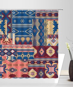 Colorful Aztec Shower Curtain With A Native American Retro Style