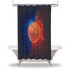 Colorful Basketball Printed Shower Curtain - Waterproof Bathroom Decor
