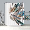 Colorful Bird And Peacock Feather Printed Shower Curtain With Waterproof Fabric