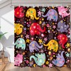 Colorful Bird Elephant Print Shower Curtain Animal Bathroom Decor Waterproof 
