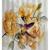 Colorful Bird and Flower Print Shower Curtain for a Cheerful Bathroom Decor
