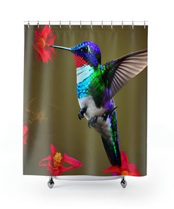 Colorful Birds Hummingbird Shower Curtain For Bathroom Decor
