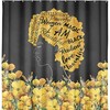 Colorful Black Girl African American Woman Yellow Flowers Shower Curtain With Boho Theme For Your Bathroom Decor