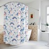 Colorful Blue And Pink Unicorns Shower Curtain For Children'S Bathroom Refresh