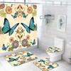 Colorful Blue Butterfly Shower Curtain With Mag Design For Bathroom Decor