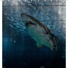 Colorful Blue Ocean Shower Curtain - Big Shark Bathroom Decor