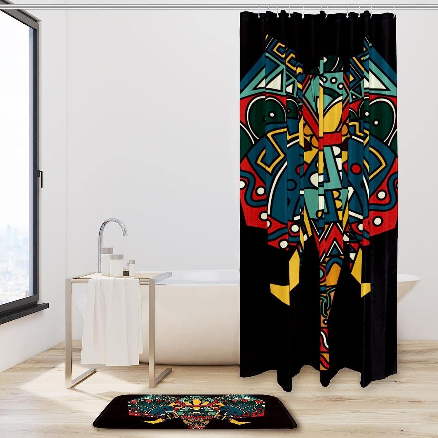 Colorful Bohemian Elephant Waterproof Shower Curtain For Bathroom Decor - Image 2
