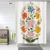 Colorful Boho Floars Shower Curtain For Bathroom Waterproof Decor