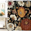 Colorful Boho Floral Botanical Shower Curtain For Mid Century Modern Bohemian Bathroom