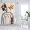 Colorful Boho Rainbow Sun Shower Curtain, Bohemian Vase Fruit Design, Home Bathroom Decor, Housewarming Gift Included
