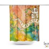 Colorful Boho Shower Curtain with Owl and Hippie Flower Art for Bathroom Accessories