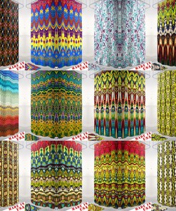 Colorful Boho Shower Curtain with Rainbow Stripes, 72x72 - Shower Curtain Designs