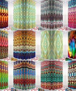 Colorful Boho Shower Curtain with Rainbow Stripes, 72x72 - Shower Curtain Designs