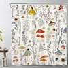 Colorful Botanical Mushroom Shower Curtain Set For A Whimsical Bathroom 