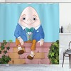 Colorful Brickwork Wall Egg Humpty Dumpty Sitting Cartoon Shower Curtain