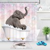 Colorful Bubbles Bathtub Funny Elephant Shower Curtain - Bathroom Decoration