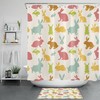 Colorful Bunny Spring Shower Curtain - Fun And Cute Easter Animals For Bathroom Accessory