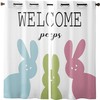 Colorful Bunnys Sheer Curtains for Easter Welcome Peeps Bedroom and Living Room Window Curtain Panels