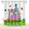 Colorful Butterflies and Easter Eggs on the Gnome Shower Curtain