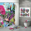 Colorful Butterfly And Flower Bird Shower Curtain For Lovely Bathroom Decor