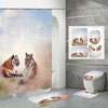 Colorful Butterfly Canvas Bathroom Shower Curtain Nature Inspired Bathroom Decoration 