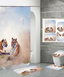 Colorful Butterfly Canvas Bathroom Shower Curtain Nature Inspired Bathroom Decoration 